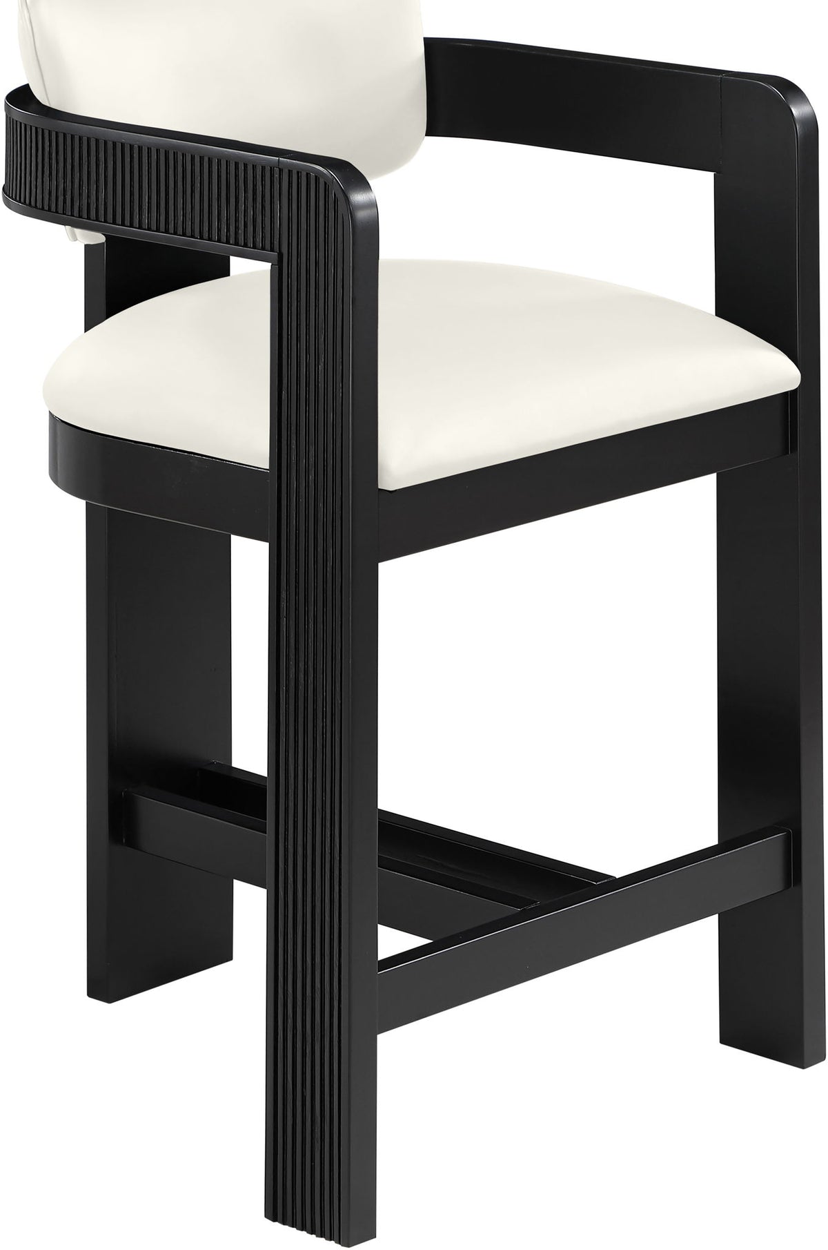 Sacha - Vegan Leather Upholstered Counter Stool With Black Base
