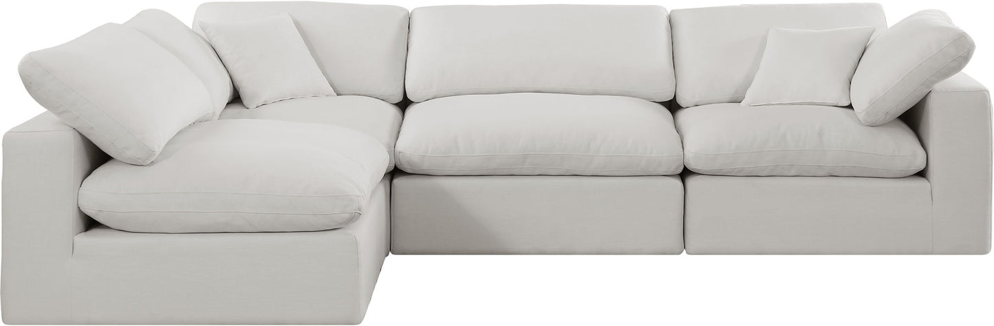 Comfy - 4 Piece Linen Fabric Modular Armless Sectional