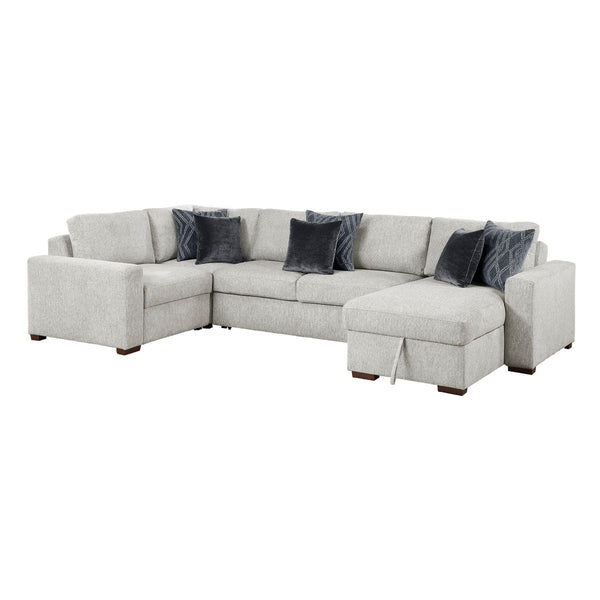 Isla 4-Piece Sectional with Convertible and Reversible Chaise, Hidden Storage, Click Motion Back