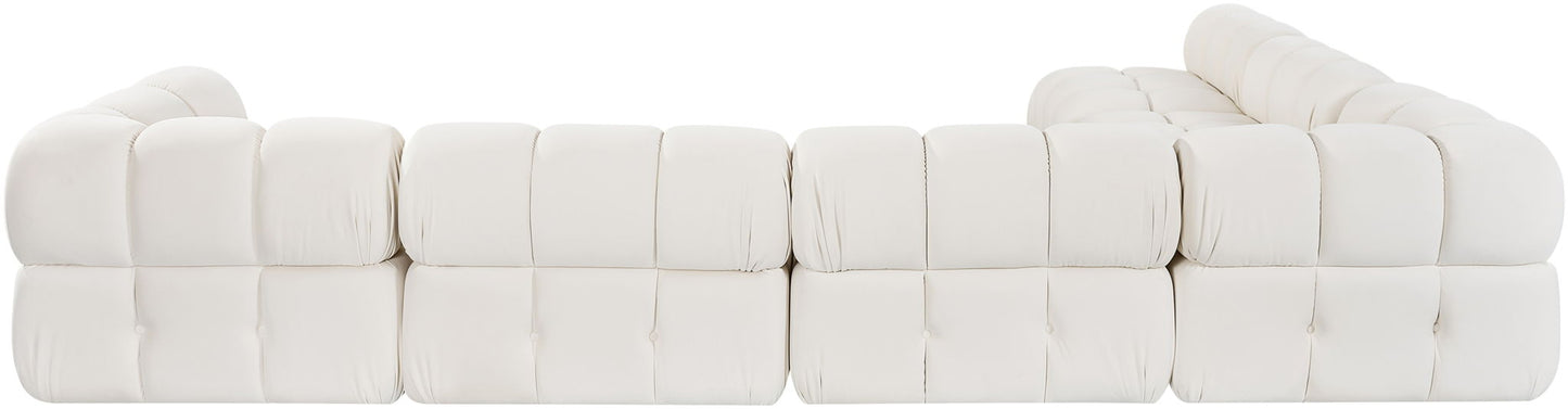 Orin - Velvet 6 Piece Modular L-Shaped Sectional