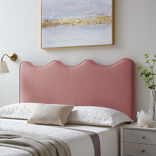 Athena Performance Velvet /Queen Headboard - Full/Queen, Dusty Rose