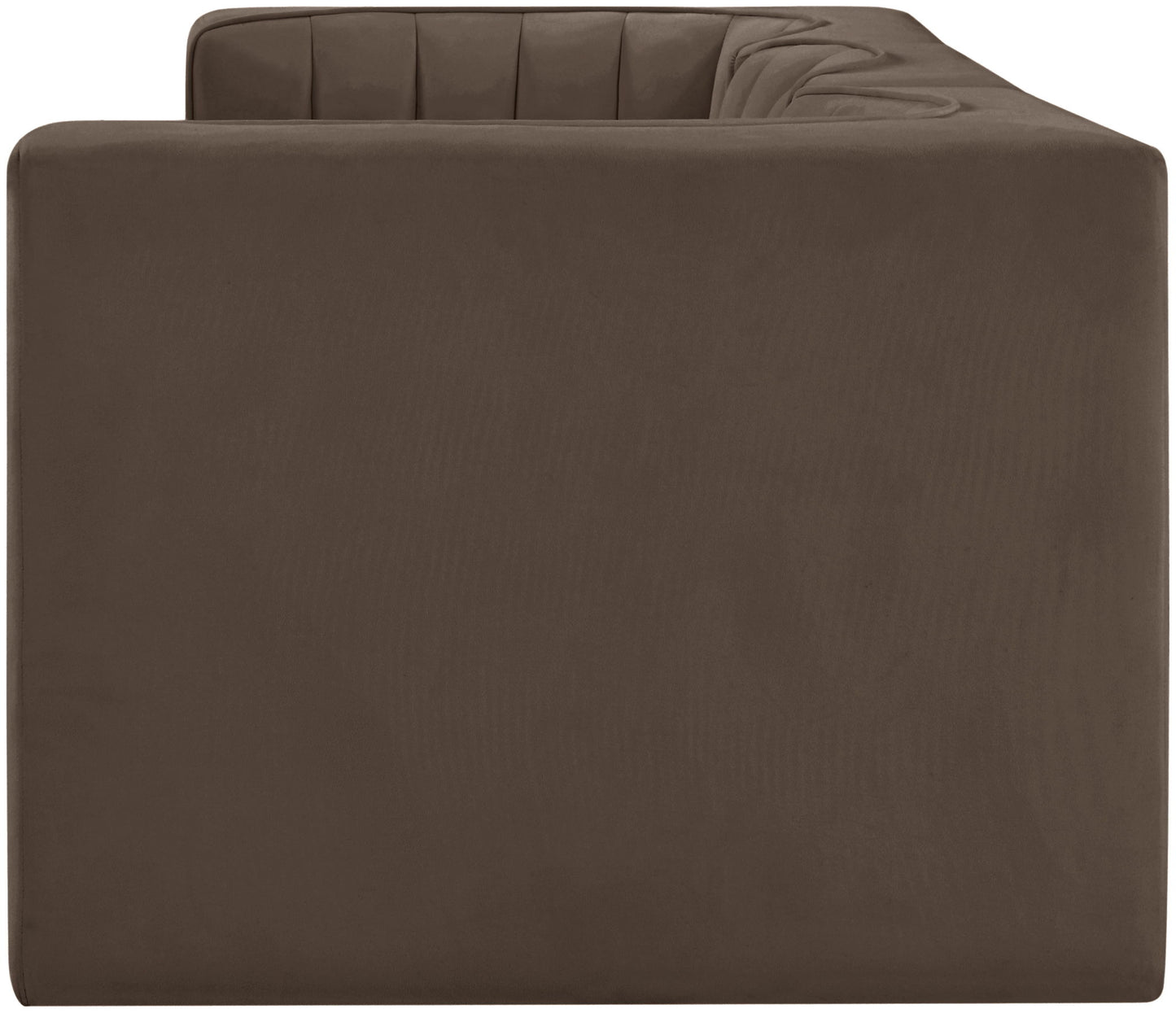 Rummi - Velvet Performance Fabric Upholstered 3 Piece Modular Sofa