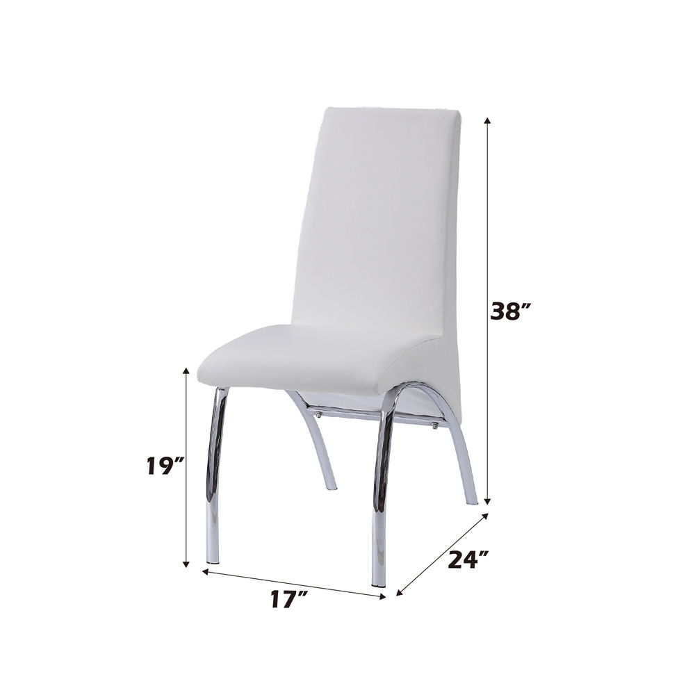 Pervis - Side Chair (Set of 2) - White Synthetic Leather & Chrome