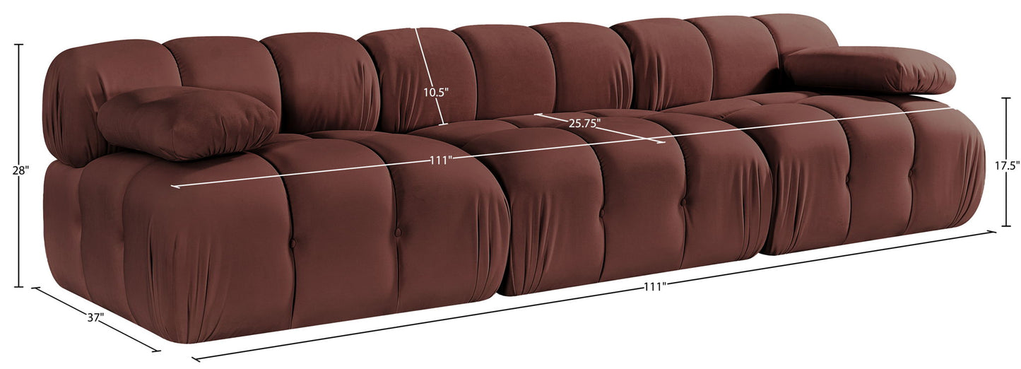 Orin - Velvet 3 Piece Modular Sofa