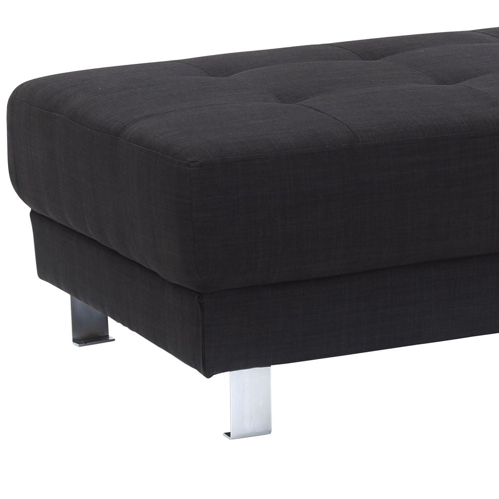 Riveredge - Fabric Milan Ottoman - Black