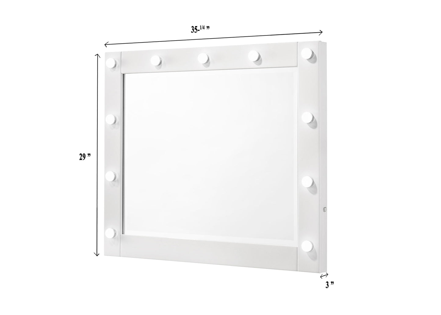 Avery - Vanity Set (With LED Luxo Mirror) - White