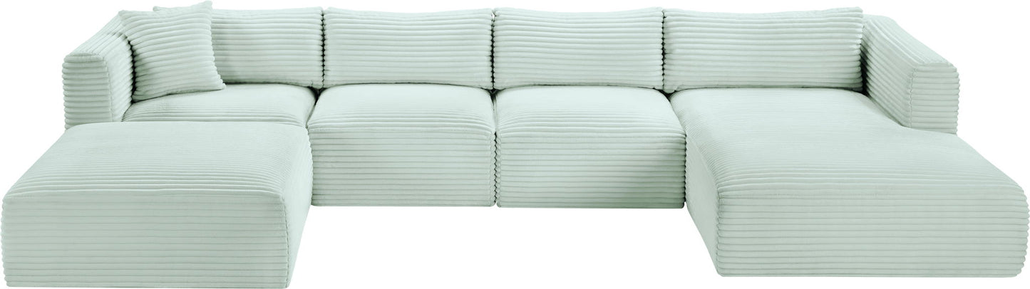 Shaggy - 5 Piece Modular Sectional With Chaise And Ottoman