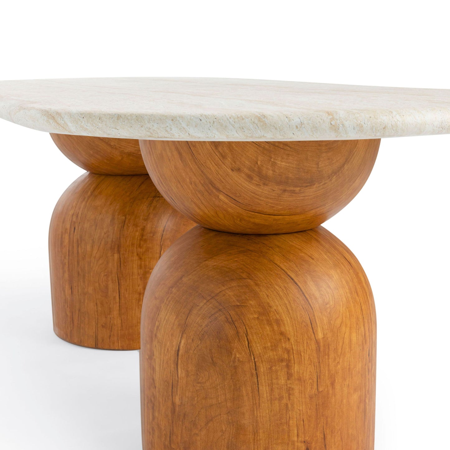 Cynthia - 87" Indoor / Outdoor Long Dining Table - Brown / Travertine
