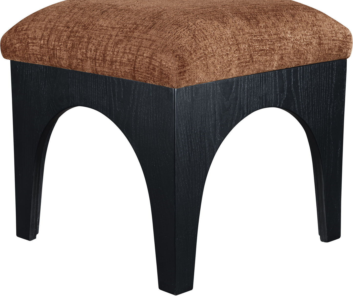 Lawson - Chenille Fabric Ottoman - Black Base