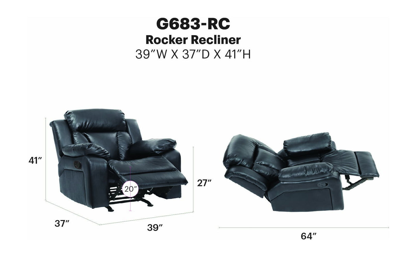 Glory Furniture - Daria - Rocker Recliner