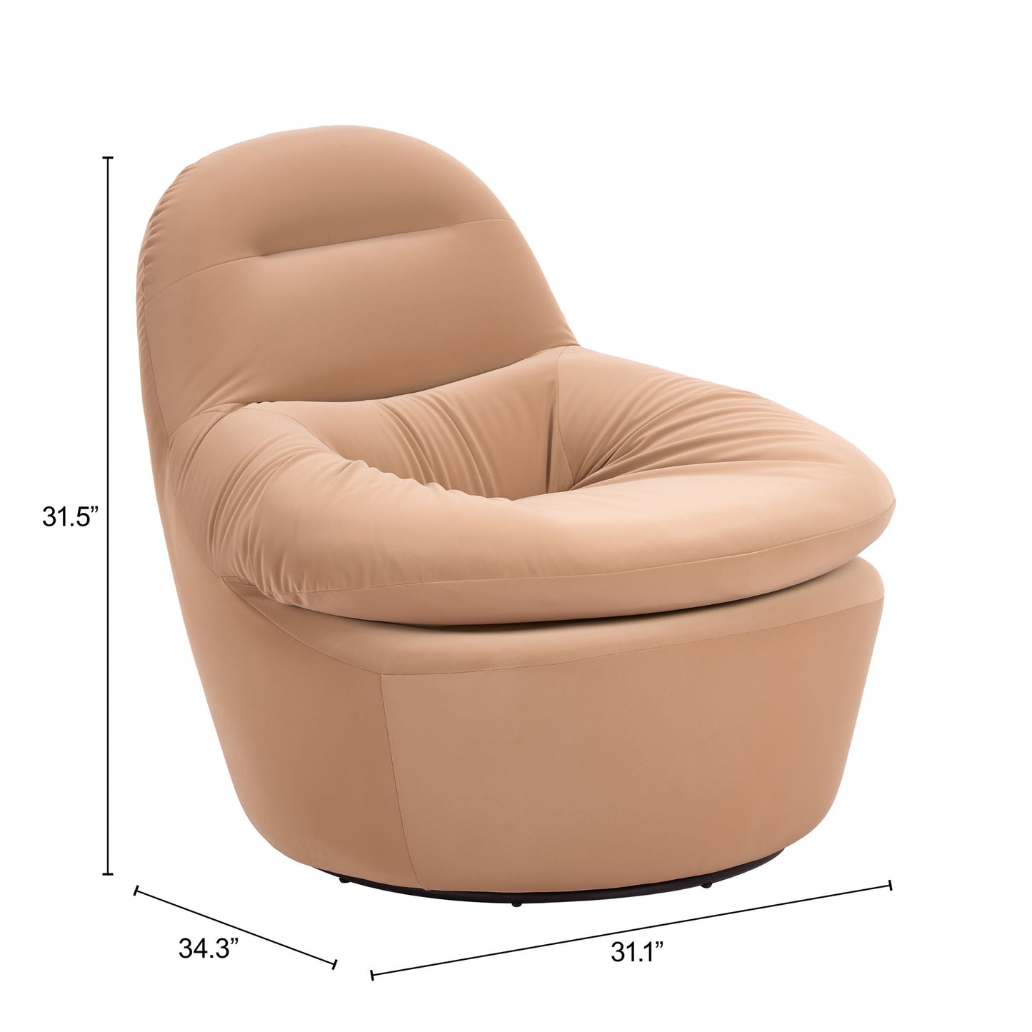Reva - Swivel Chair - Tan
