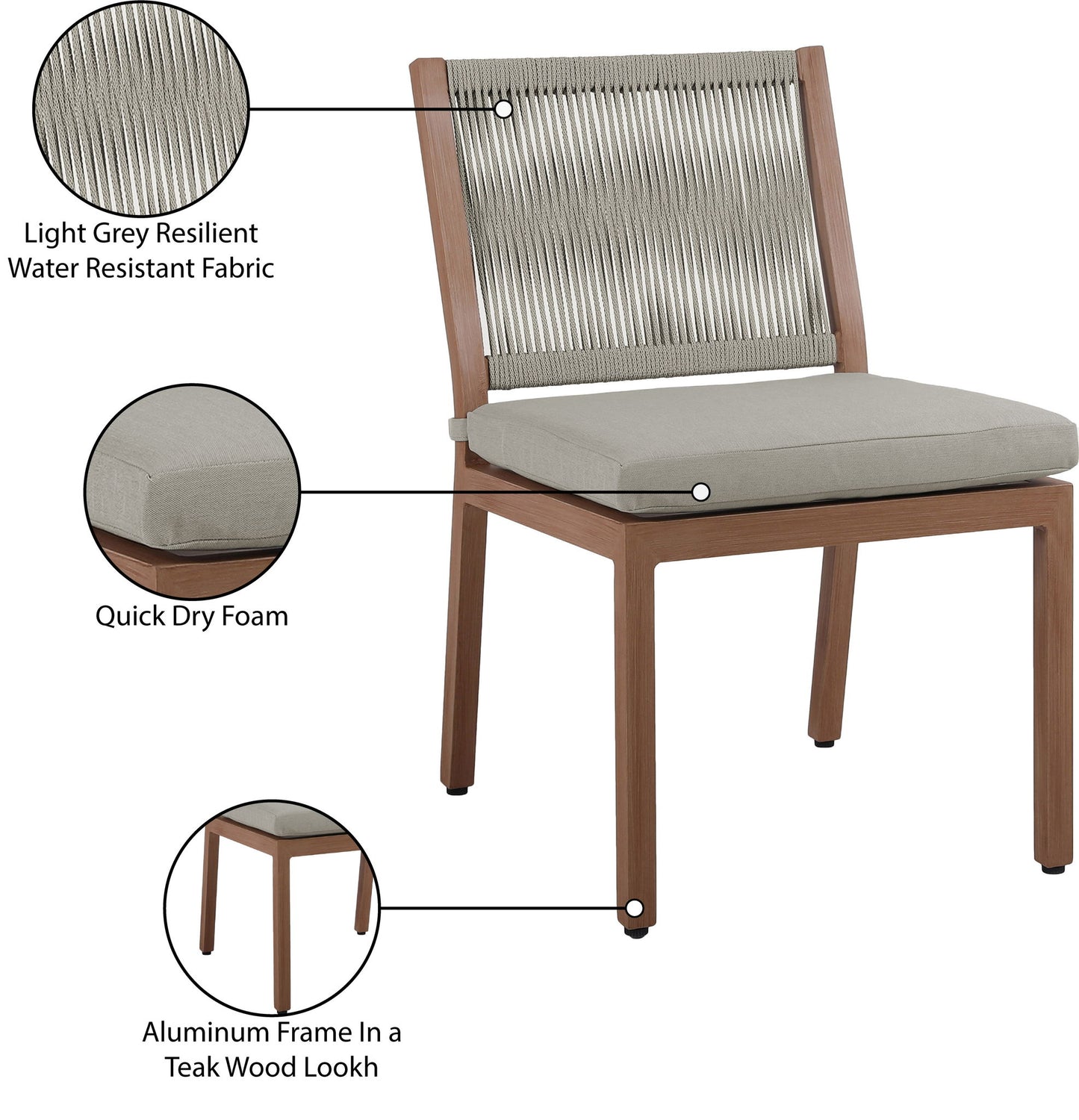 Maui - Water Resistant Outdoor Patio Dining Side Chair (Set of 2)