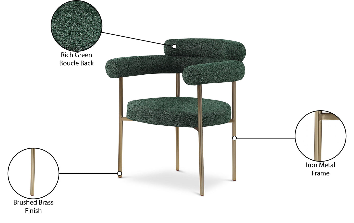 Blake - Boucle Fabric Dining Chair (Set of 2)