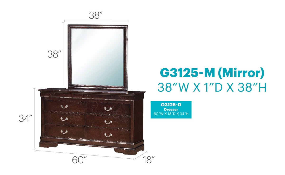Glory Furniture - Louis Phillipe - Dresser & Mirror