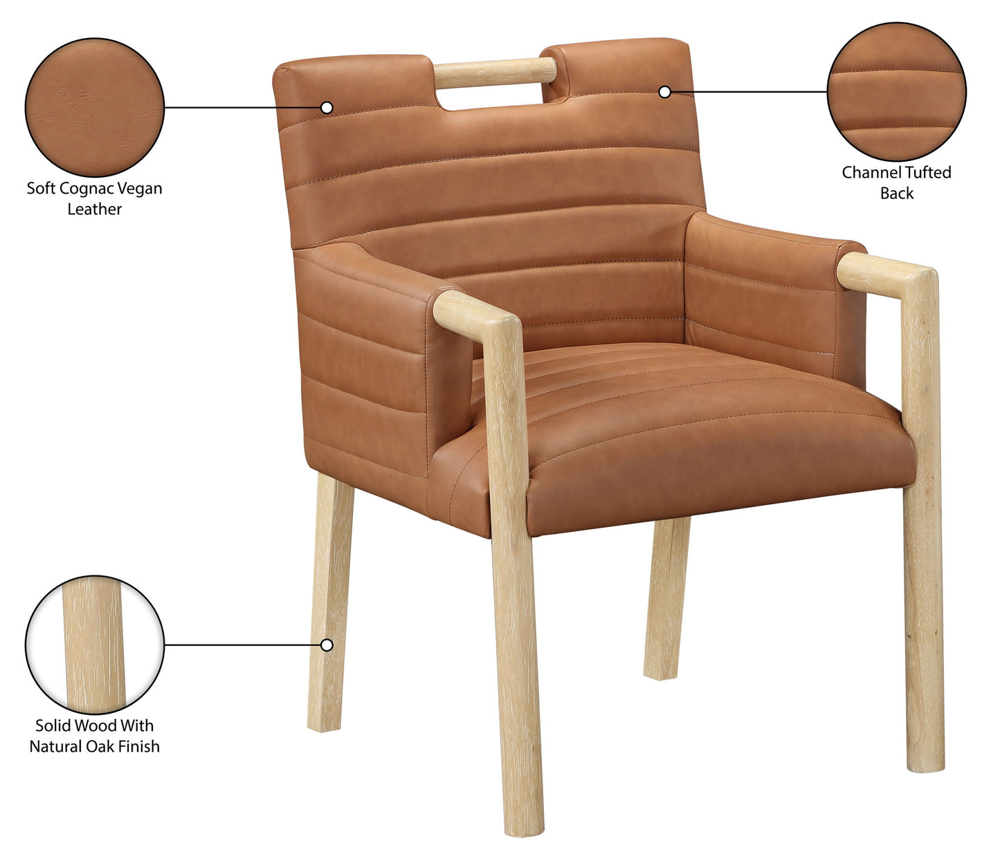 Aimee - Dining Arm Chair - Light Brown Legs