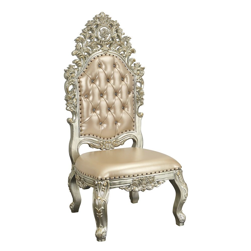 Sorina - Side Chair (Set of 2) - Synthetic Leather & Antique Gold