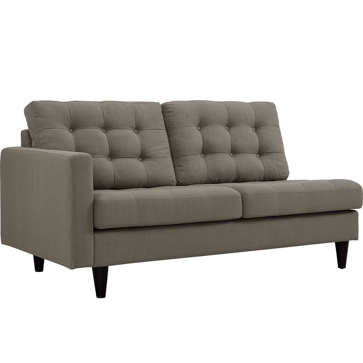 Empress Left-Facing Upholstered Fabric Loveseat - Granite