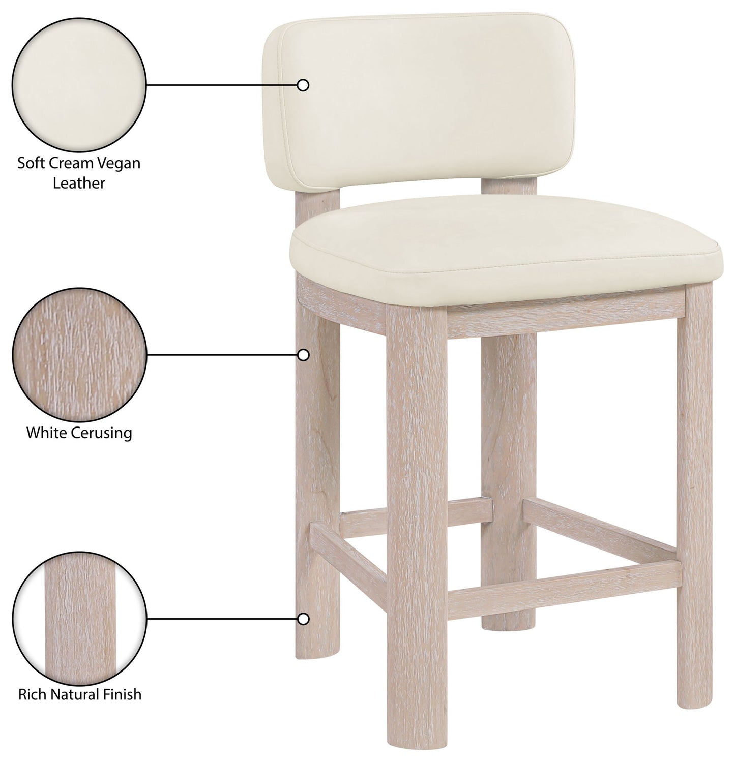 Paloma - Faux Leather Upholstered Counter Stool (Set of 2)