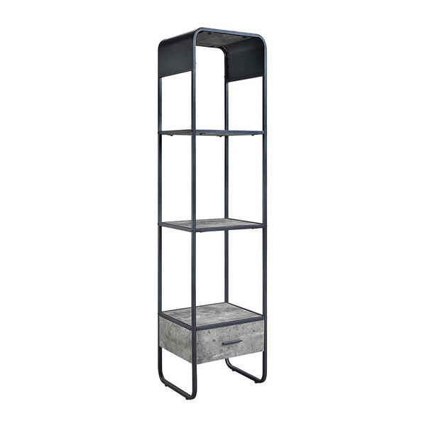 Raziela - TV Stand Side Pier - Concrete Gray & Black
