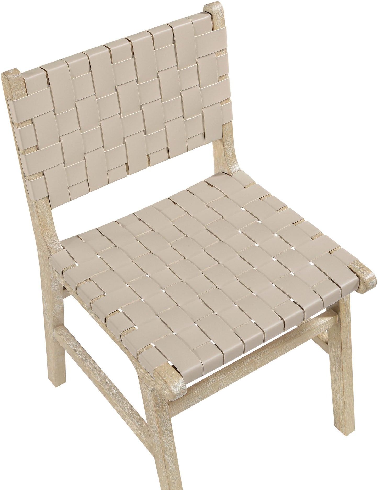 Entwine - Vegan Leather Upholstered Dining Chair - Painted Natural