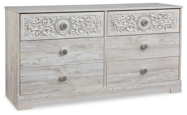 Paxberry - Six Drawer Dresser - Weatherworn - Whitewash