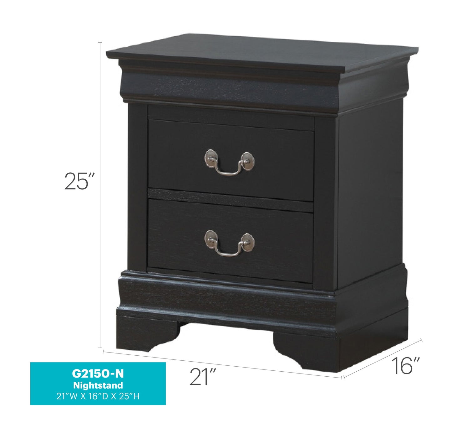 Glory Furniture - Louis Phillipe - Wooden Nightstand