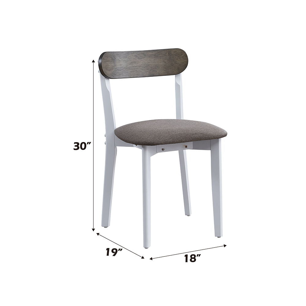 Fidelity - 5 Piece Dining Set - White & Gray