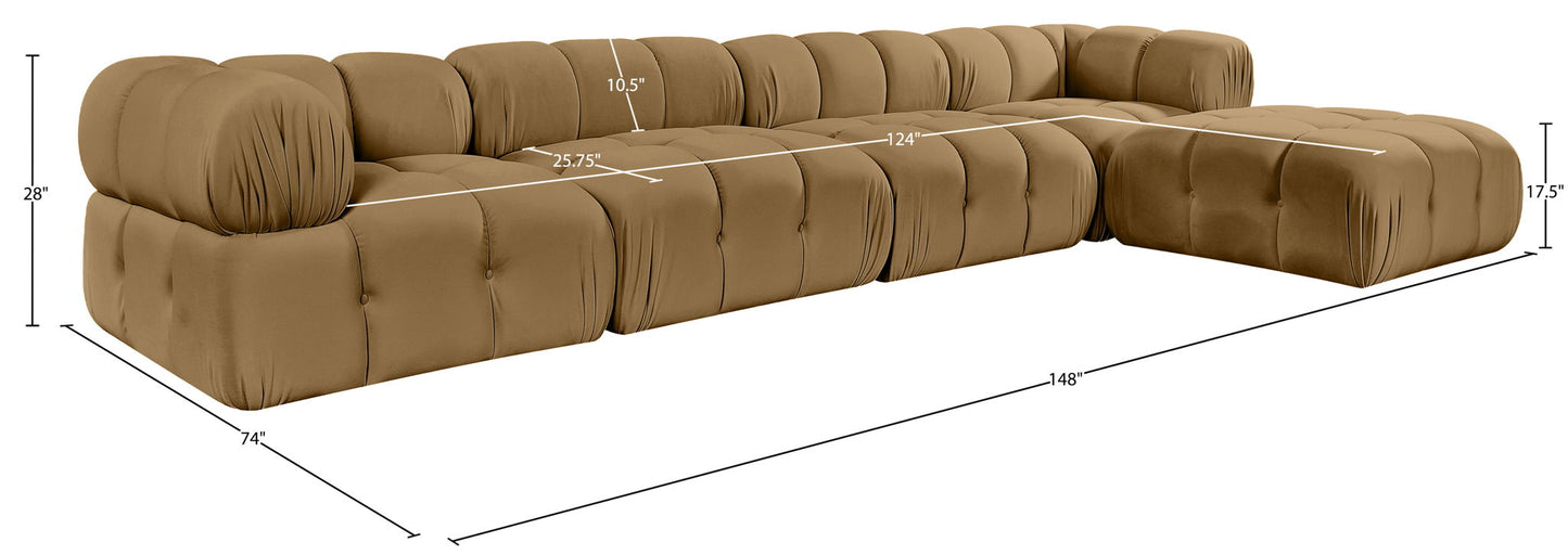Orin - Fabric Velvet 5 Piece Modular Sectional
