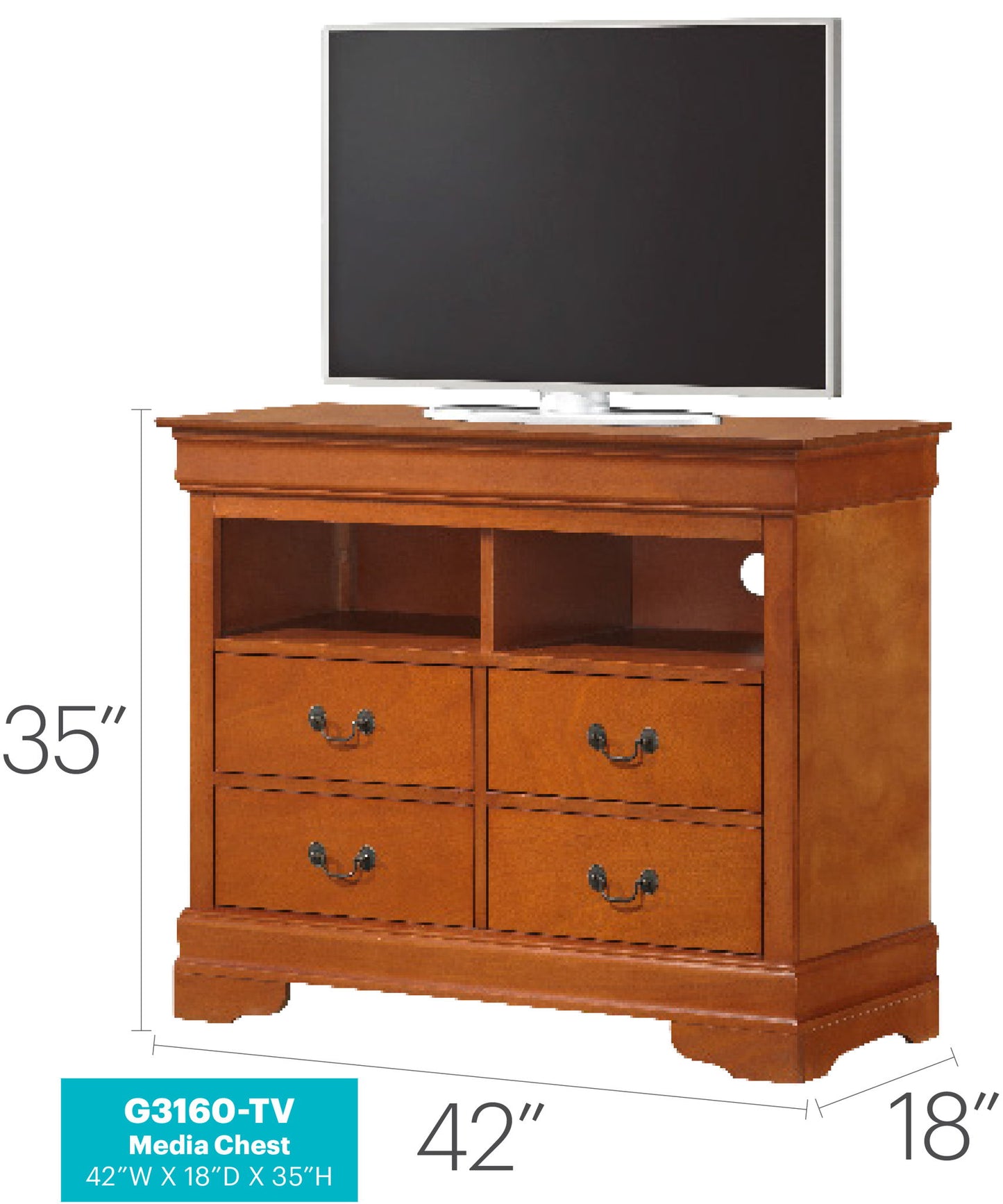 Glory Furniture - Louis Phillipe - Media Chest
