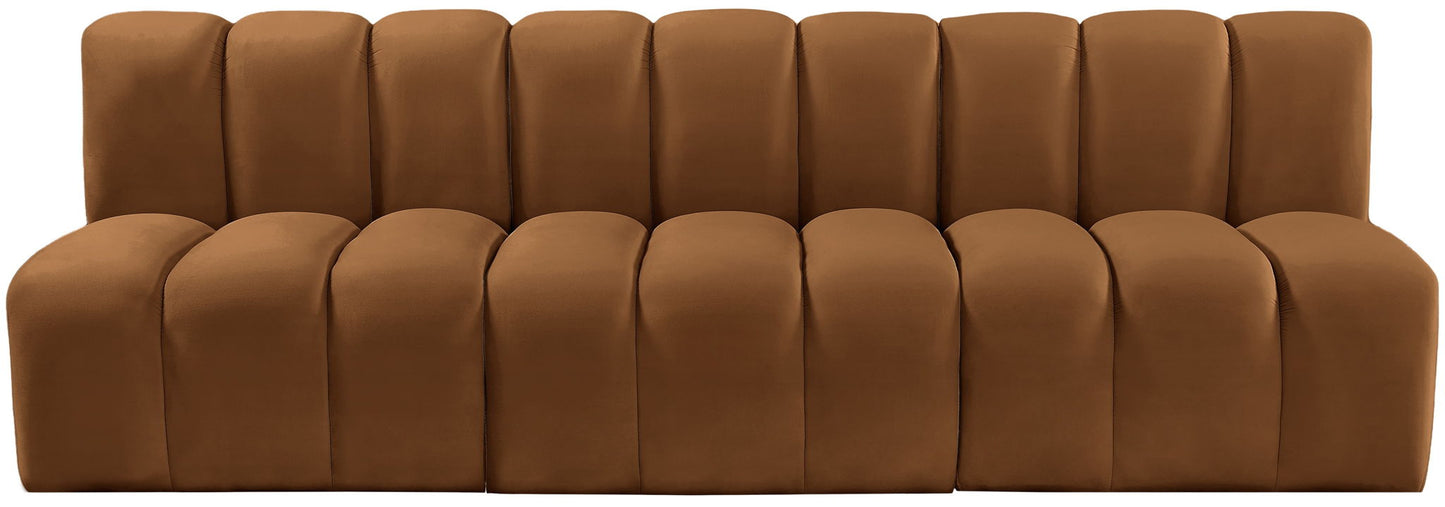 Arc - Velvet 3 Piece Modular Straight Sofa