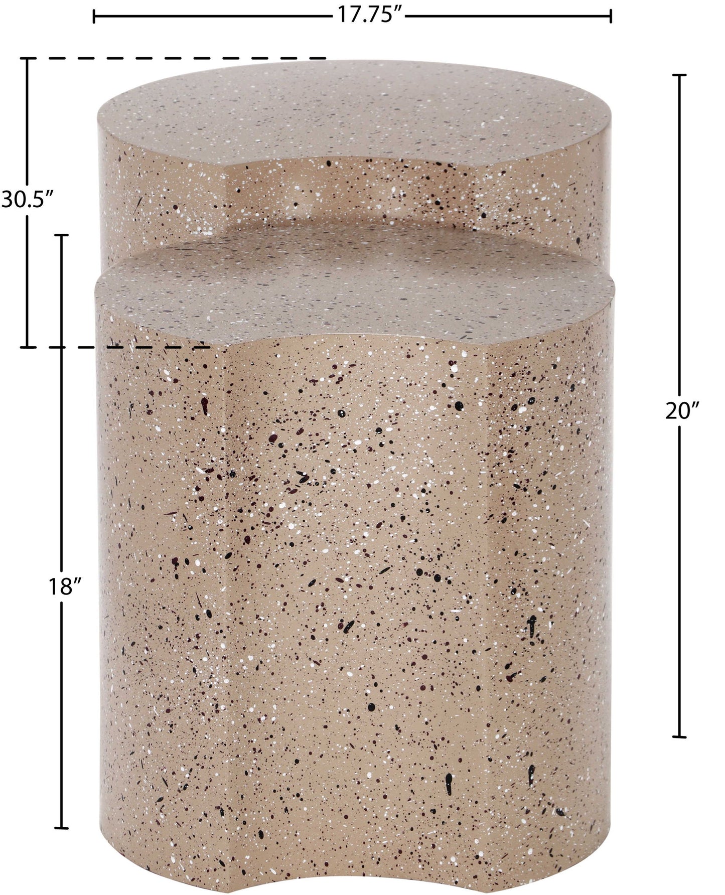 Dimple - Modular End Table - Terazzo Finish