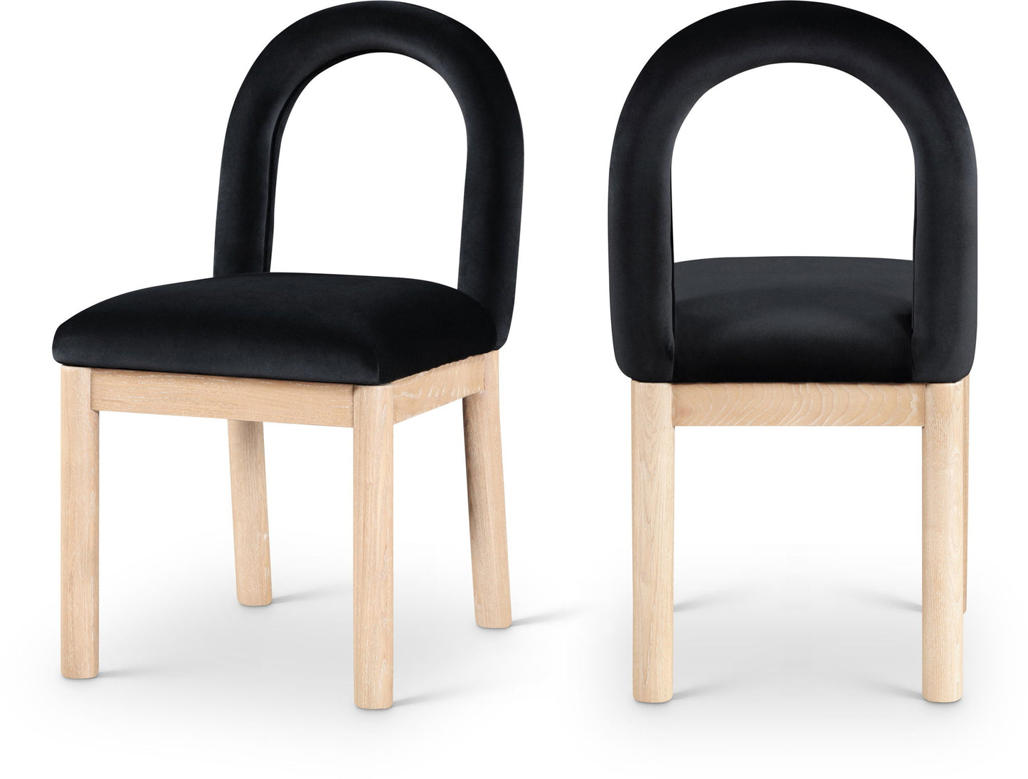 Conrad - Velvet Dining Chair With Natural Legs