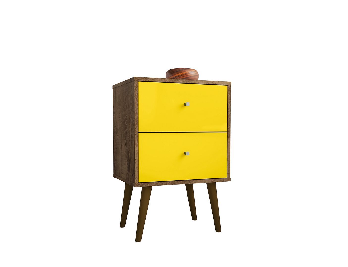 Manhattan Liberty - Nightstand With Rustic Brown Frame