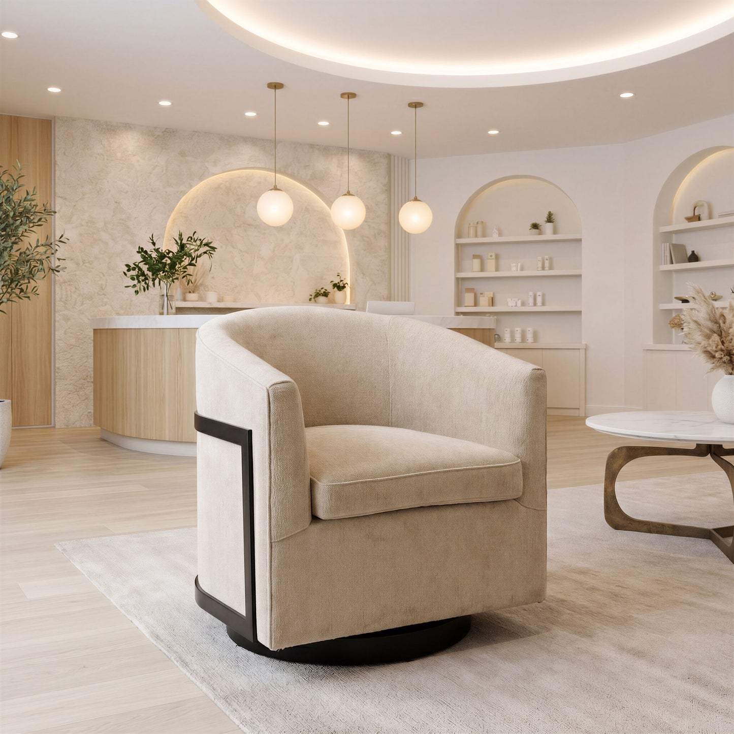 Hanko - Swivel Chair - Golden Beige