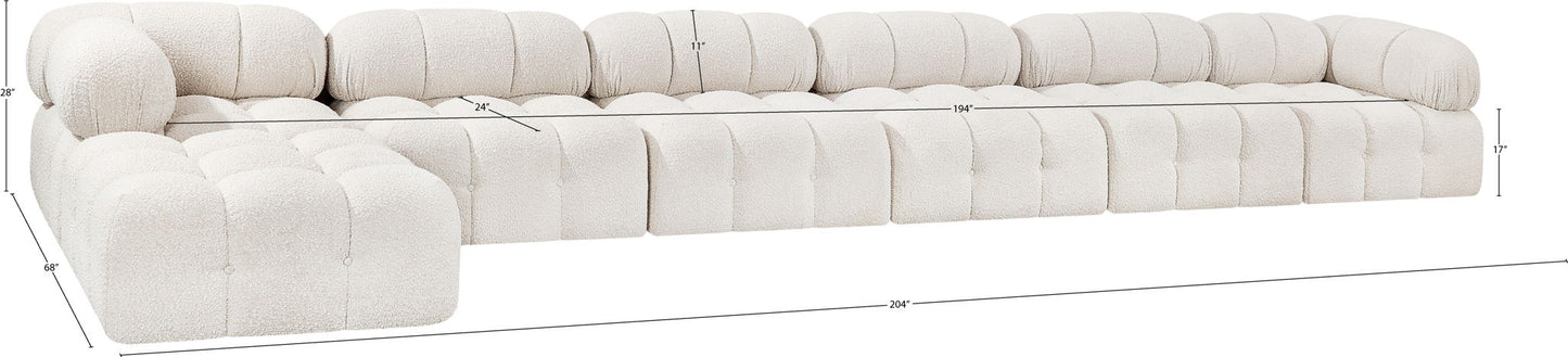 Ames - 7 Piece Boucle Fabric Modular L-Shaped Sectional