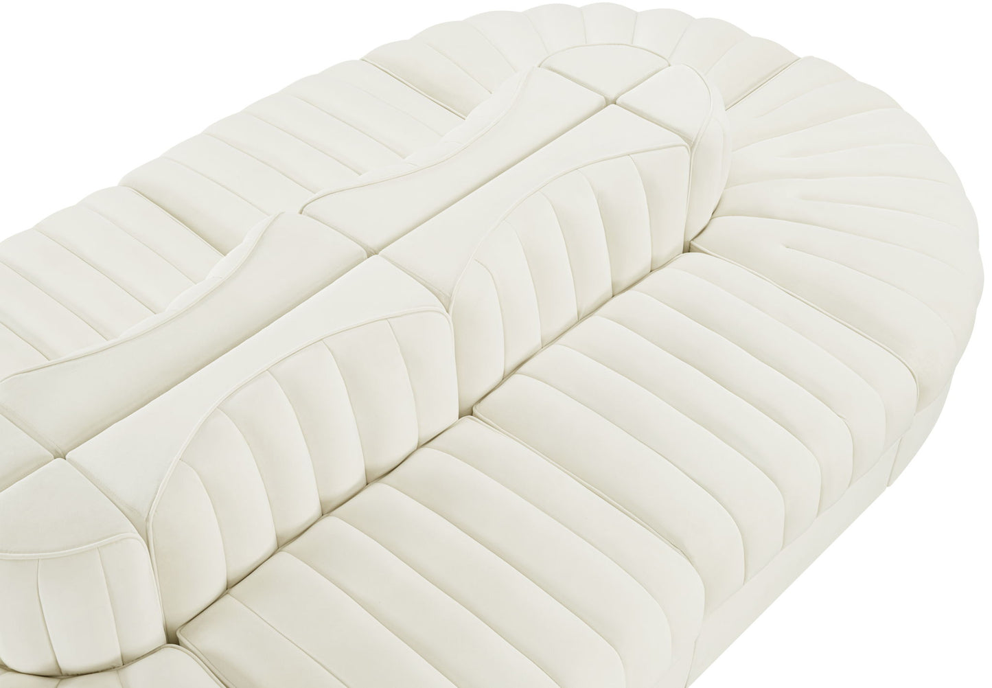 Rummi - Oval Velvet Performance Fabric Upholstered 8 Piece Modular Sectional