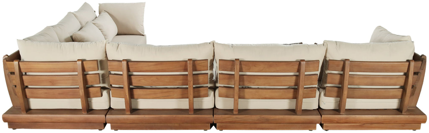 Mirella - 6 Piece Water Resistant Fabric Upholstered Outdoor Patio Modular Sectional