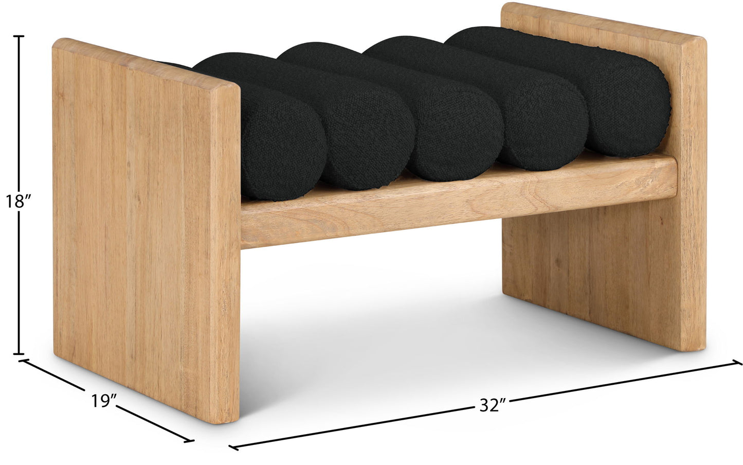 Waverly - Bench With Natural Frame