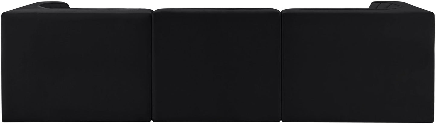 Rummi - Velvet Performance Fabric Upholstered 3 Piece Modular Sofa