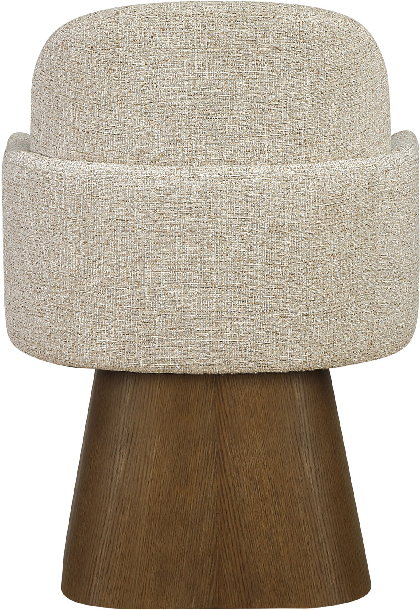Marlowe - Linen Textured Fabric Upholstered Swivel Dining Arm Chair - Stained Brown