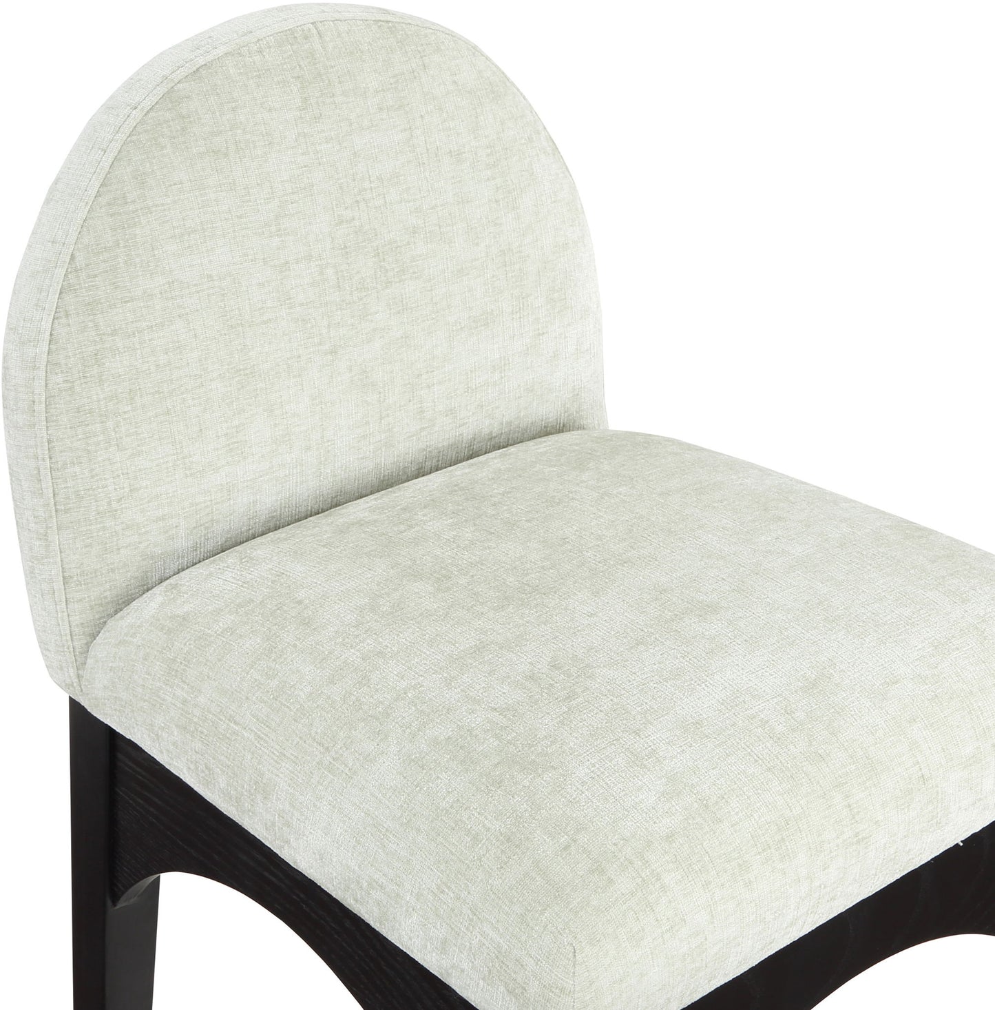 Waldorf - Chenille Stool With Black Legs