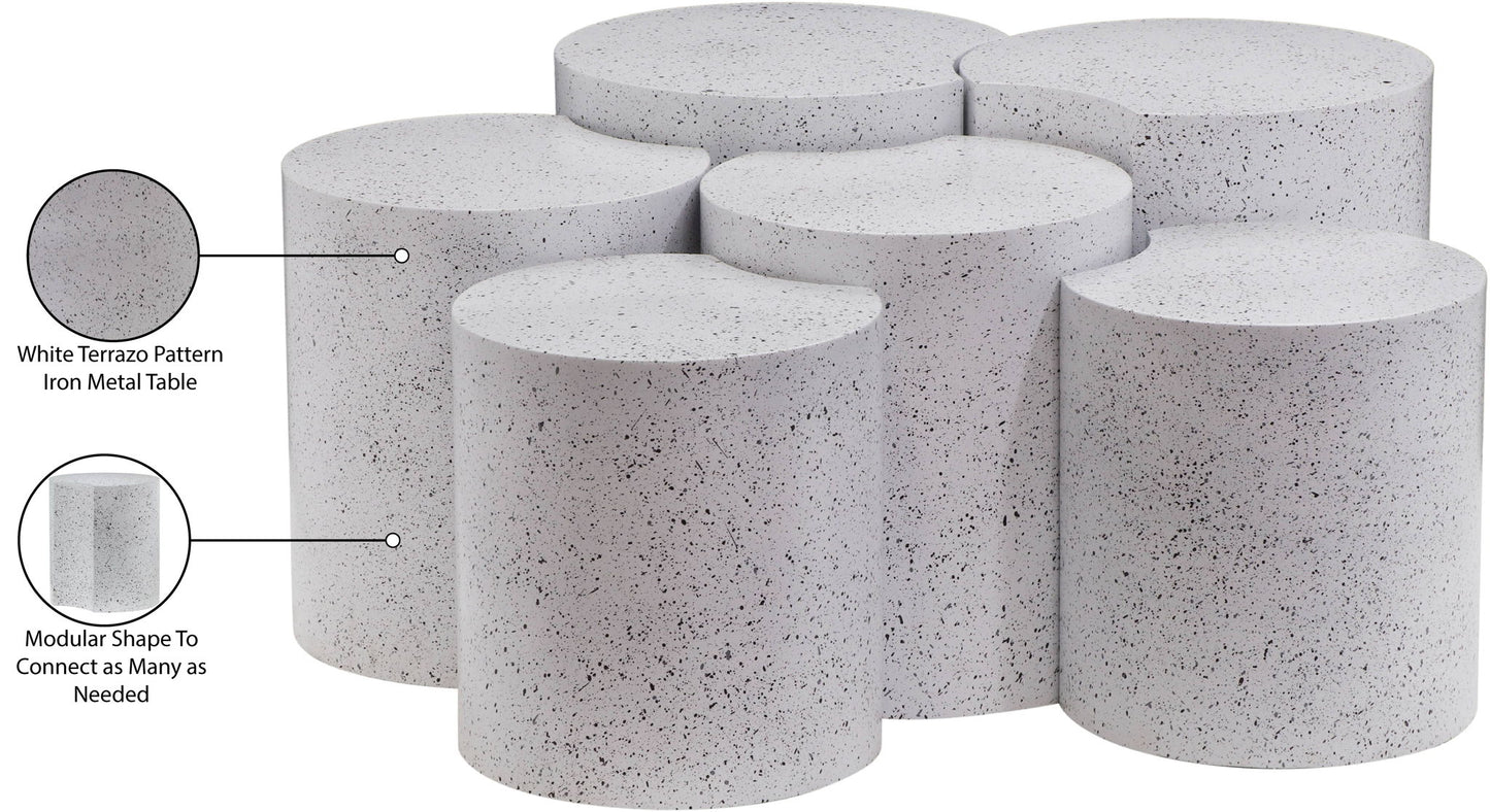 Dimple - 20" 6 Piece Modular Coffee Table - Terazzo Finish