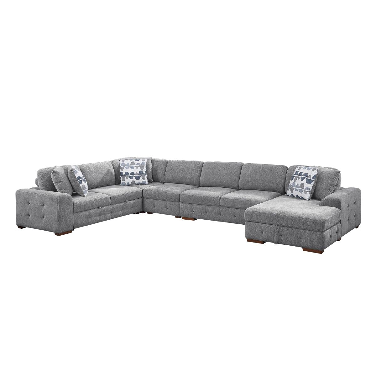 Raife 5-Piece Sectional with Right Chaise and Pull-out Bed