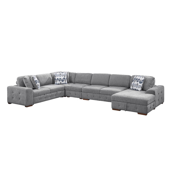 Raife 5-Piece Sectional with Right Chaise and Pull-out Bed