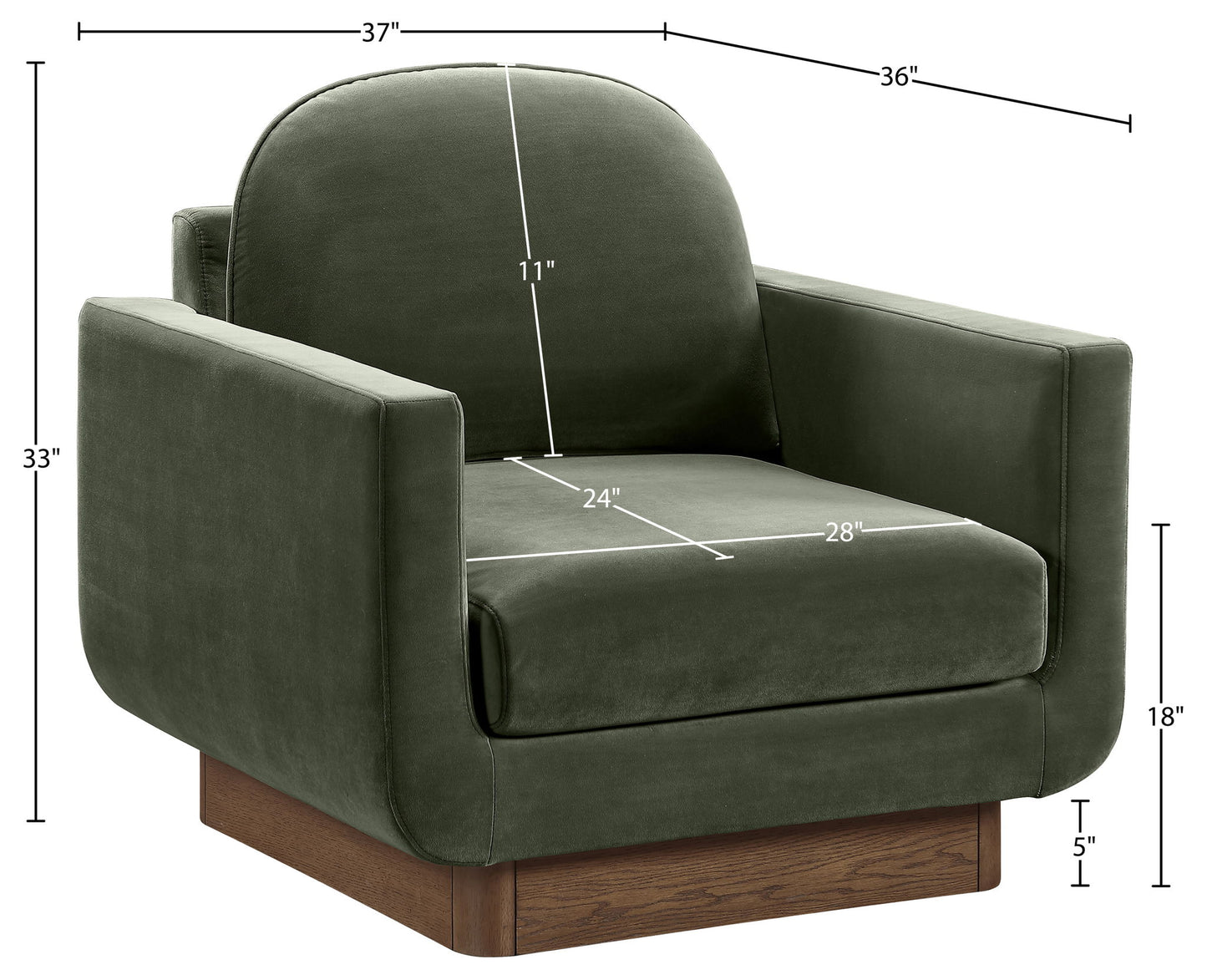 Diviento - Velvet Performance Fabric Upholstered Accent Chair