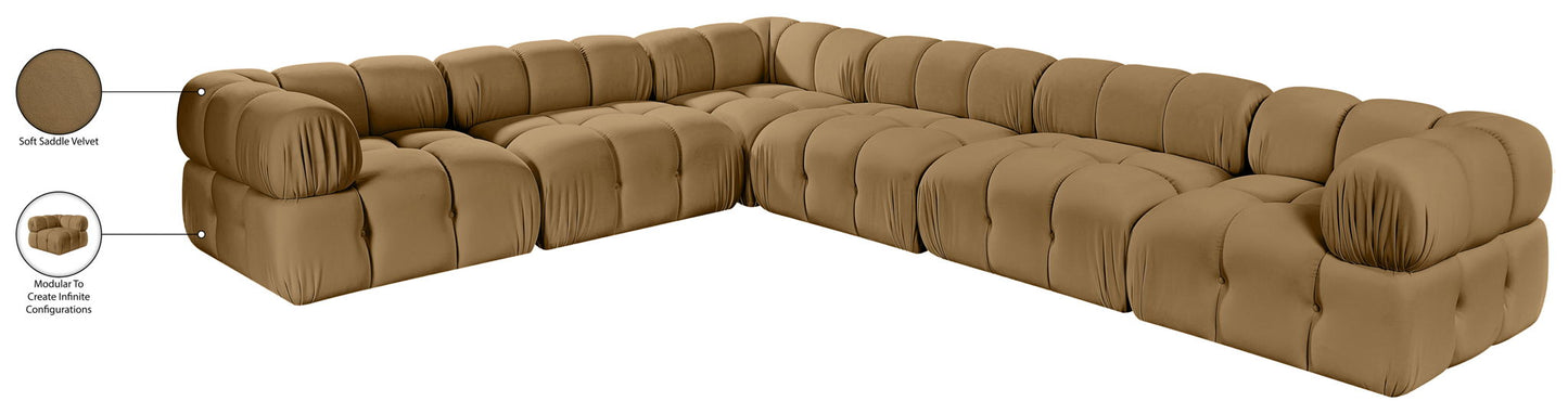 Orin - L-Shaped Velvet 6 Piece Modular Sectional