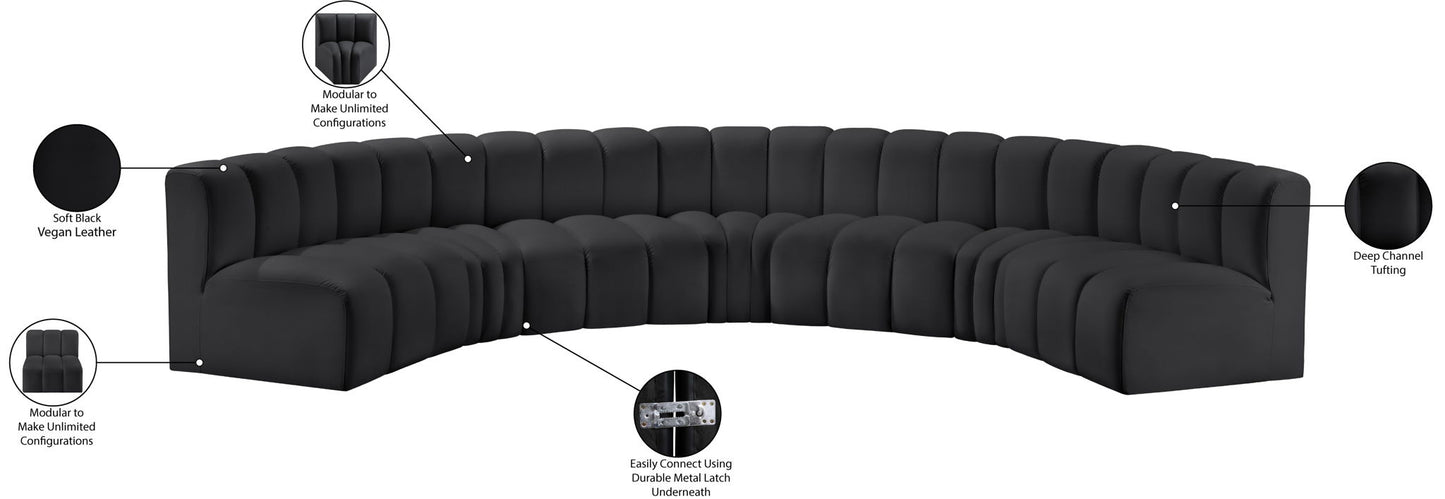 Arc - Faux Leather 7 Piece U-Shaped Modular Sofa