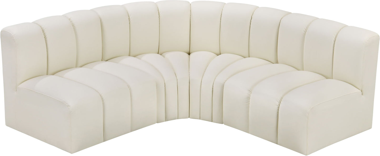 Arc - Faux Leather 4 Piece Corner Modular Sofa