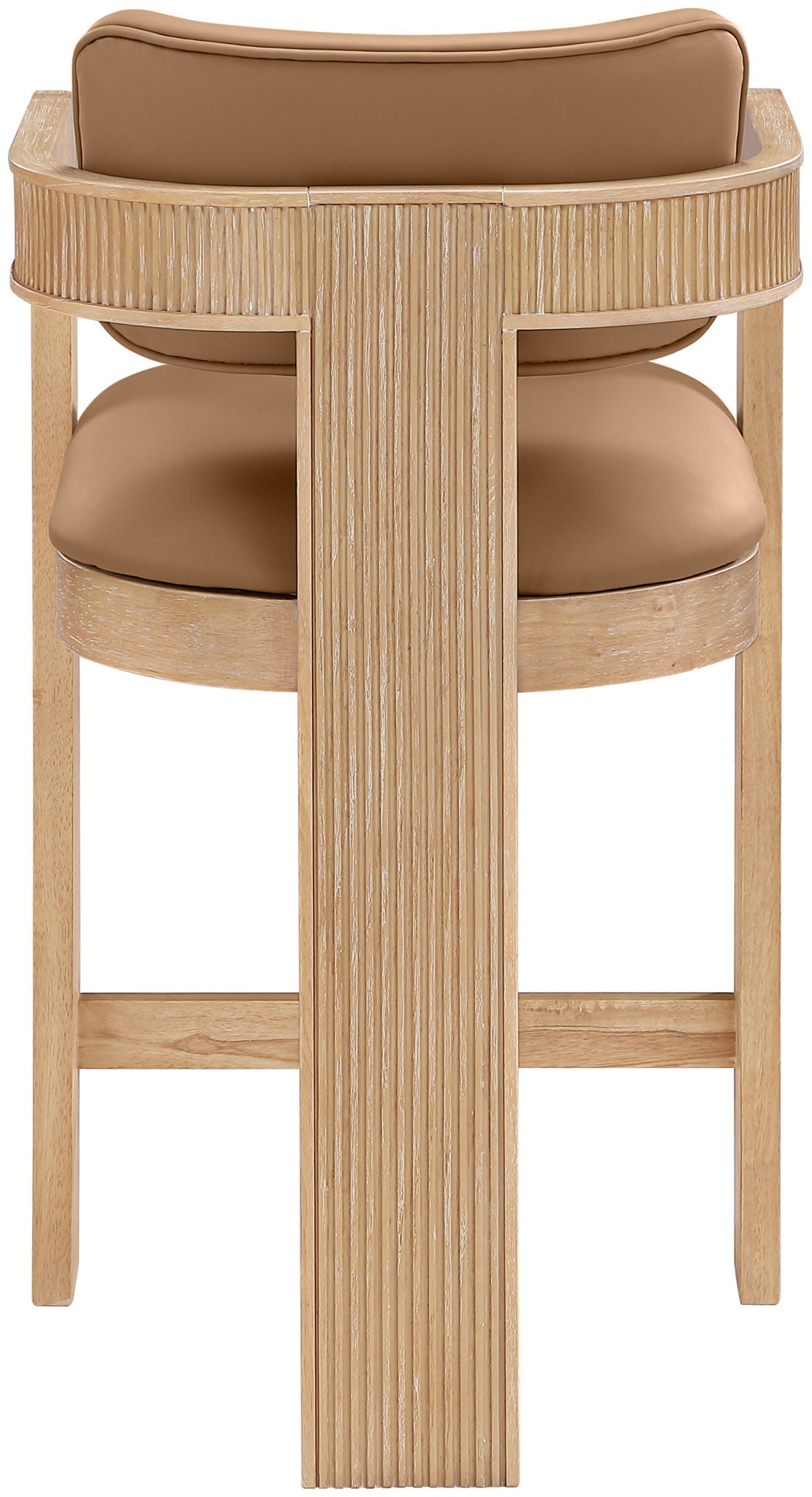 Sacha - Vegan Leather Upholstered Counter Stool With Natural Base