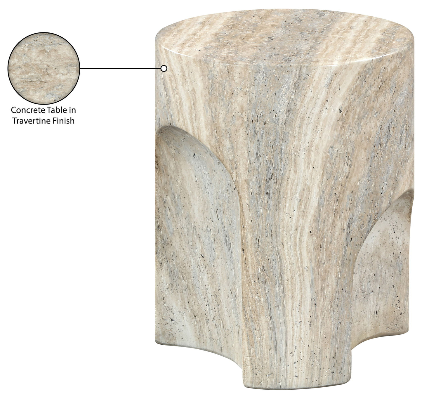 Olira - Concrete And Fiberglass Indoor / Outdoor End Table